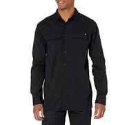 Dickies Men's Flex Denim Long Sleeve Shirt Button, Black, Large