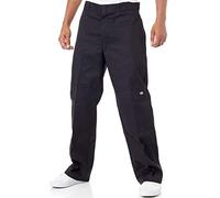 Dickies Men's Flex Double Knee Work Pant Loose Straight Fit, Black, 44W x 32L