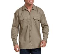 Dickies Men's Flex Relaxed Fit Long Sleeve Work Shirt, Desert Sand, Medium