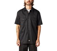 Dickies Mens Flex Relaxed Fit Short Sleeve Work Shirt, Black, S