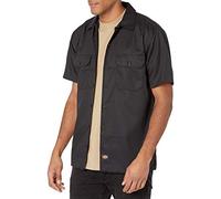 Dickies Men's Flex Relaxed Fit Short Sleeve Work Shirt, Black, XXL