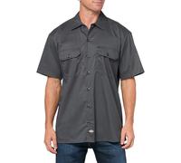 Dickies Men's Flex Relaxed Fit Short Sleeve Work Shirt, Darkgray, XXL