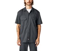 Dickies Men's Flex Relaxed Fit Short Sleeve Work Shirt, Darkgray, XXL