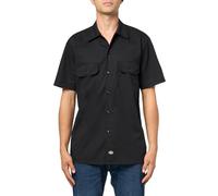 Dickies Men's Flex Slim Fit Short Sleeve Work Shirt, Black, XL