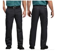 Dickies Men's Regular Straight Stretch Twill Cargo Pant, Black, 42W x 30L