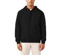 Dickies Mens Full Zip Thermal Lined Fleece Hoodie, Black, S