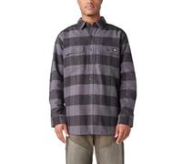 Dickies Men's Heavyweight Brawny Flannel Shirt, Grey, Large