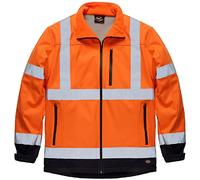 Dickies Mens Hi Vis Softshell Jacket BREATHABLE Warm Orange Rail Railway SA4006 S-4XL (XL)