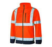 Dickies Mens High Vis Soft Shell Jacket Orange/Navy S