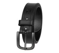 Dickies Men's Industrial Strength Leather Belt - Workwear, Durable, Reinforced, Heavyweight, Black Heavy Stitch, Small (30-32)