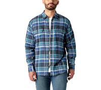 Dickies Mens Long Sleeve Flex Flannel Shirt, Dark Denim, XL