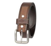 Dickies mens Leather Canvas Inlay Belt, Brown, Small (30-32)