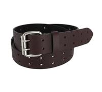 Dickies Men's Leather Two Hole Double Prong Bridle Belt, Xlarge, Brown