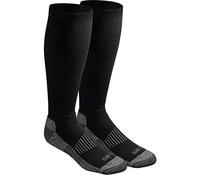 Dickies Men's Light Comfort Compression Over-The-Calf Socks, Black (2 Pairs), Shoe Size: 12-15