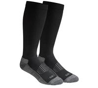 Dickies Men's Light Comfort Compression Over-The-Calf Socks, Black (2 Pairs), Shoe Size: 12-15