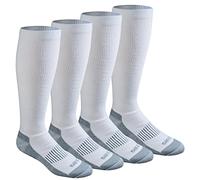 Dickies Men's Light Comfort Compression Over-The-Calf Socks, White (4 Pairs), Shoe Size: 6-12