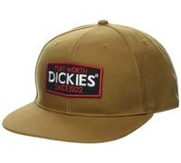 Dickies Men's Logo Patch Flat Bill Snapback Hat, Brown, One Size