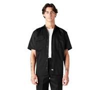 Dickies Men's Long/S Work Shirt Workwear, Black, Small
