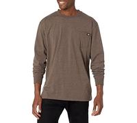 Dickies Men's Long Sleeve Heavyweight Crew Neck, Chocolate Brown Single Dye Heather, L