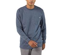Dickies Men's Long Sleeve Heavyweight Crew Neck, Dark Denim Heather, Large