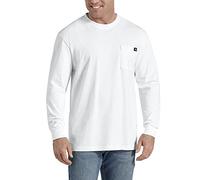 Dickies Men's Long Sleeve Heavyweight Crew Neck, White, Medium