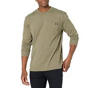 Dickies Men's Long Sleeve Heavyweight Crew Neck Work Utility T-Shirt, Military Green Heather, XL