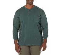 Dickies Mens Long Sleeve Heavyweight Henley Hunter green Medium