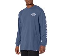 Dickies Men's Long Sleeve Heavyweight Logo T-Shirt, Airforce Blue, Large
