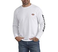 Dickies Men's Long Sleeve Logo Graphic Tee T-Shirt, White V1, M