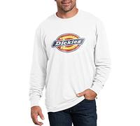 Dickies Men's Long Sleeve Regular Fit Logo Tee T-Shirt, White V1, Medium