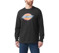 Dickies Men's Long Sleeve Tri-Color Logo Graphic T-Shirt, Knit Black, Large