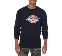 Dickies Men's Long Sleeve Tri-Color Logo Graphic T-Shirt, Knit Black, Large