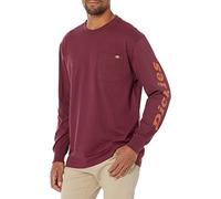 Dickies Mens Long Sleeve Wordmark Graphic T-Shirt, Burgundy, S
