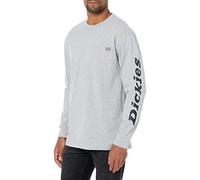 Dickies Mens Long Sleeve Wordmark Graphic T-Shirt, Heather Gray, M