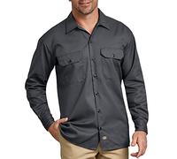 Dickies Men's Long Sleeve Work Regular Fit Casual Shirt, Charcoal grey, Large