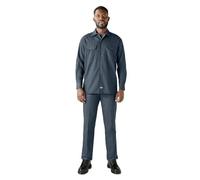 Dickies Men's Long Sleeve Work Shirt, Airforce Blue, Medium