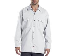 Dickies Men's Long Sleeve Work Shirt Button, White, XL
