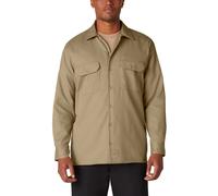Dickies Men's Long Sleeve Work Shirt Khaki Medium