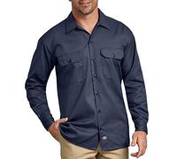 Dickies Men's Long-Sleeve Work Shirt, Navy, 1X Tall