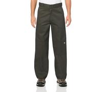 Dickies Men's Loose Fit Double Knee Work Pants, Olive Green, 34W / 34L