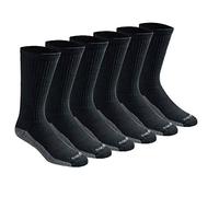 Dickies Men's Multi-Pack Dri-tech 3.0 Moisture Control Heel-Lock Crew Socks, Black (6 Pair), Shoe Size: 6-12