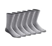 Dickies Men's Multi-Pack Dri-Tech Moisture Control Crew Socks Casual, Grey (6 Pairs), Large (Pack of 6)