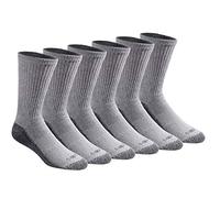Dickies Men's Multi-Pack Dri-Tech Moisture Control Crew Socks Casual, Grey (6 Pairs), Large (Pack of 6)