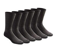 Dickies Men's Multi-Pack Dri-Tech Moisture Control Crew Socks, Charcoal (6 Pair), Shoe Size: 6-12