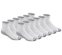 Dickies Men's Multi-pack Dri-tech Moisture Control Quarter Socks, White (12 Pairs), L UK