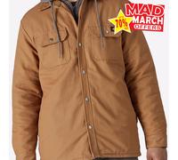 Dickies Mens Outdoor Workwear Casual Water Resistant Duck Shirt Jacket Brown