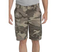 Dickies Men's Relaxed Fit 11 Inch Lightweight Rip Stop Cargo Short, Stonewashed Pebble Brown/Black/Olive Camo V1, 40