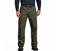 Dickies Men's Relaxed Fit Straight-Leg Duck Carpenter Jean, Moss, 42W x 34L