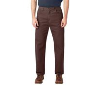 Dickies Men's Relaxed Fit Straight-Leg Duck Carpenter Jean, Rinsed Chocolate Brown, 40W x 34L