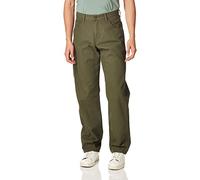 Dickies Men's Relaxed Fit Straight-Leg Duck Carpenter Jean, Rinsed Moss Green, 48W x 32L